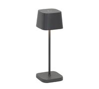 Zafferano, Lampada Ofelia Micro, Lampada da Tavolo Ricaricabile e Senza Fili con Controllo Touch, Adatta per Salotto ed Esterni, Dimmer, 2200-3000 K, Altezza 20 cm, Colore Grigio Scuro