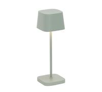 Zafferano, Lampada Ofelia Micro, Lampada da Tavolo Ricaricabile e Senza Fili con Controllo Touch, Adatta per Salotto ed Esterni, Dimmer, 2200-3000 K, Altezza 20 cm, Colore Salvia