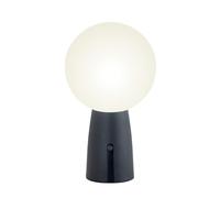 Zafferano, Lampada Olimpia Pro, Lampada da Tavolo Ricaricabile e Senza Fili con Controllo Touch, Adatta per Salotto ed Esterni, Dimmer, 3000 K, Altezza 26 cm, Colore Grigio Scuro