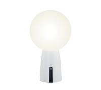 Zafferano, Lampada Olimpia Pro, Lampada da Tavolo Ricaricabile e Senza Fili con Controllo Touch, Luce Regolabile, Adatta per Salotto ed Esterni, Dimmer, 3000 K, Altezza 26 cm, Colore Bianco