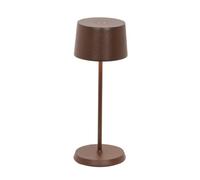 Zafferano, Lampada Olivia Micro, Lampada da Tavolo Ricaricabile e Senza Fili con Controllo Touch, Adatta per Salotto ed Esterni, Dimmer, 2200-3000 K, Altezza 20 cm, Colore Corten