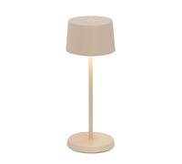 Zafferano, Lampada Olivia Micro, Lampada da Tavolo Ricaricabile e Senza Fili con Controllo Touch, Adatta per Salotto ed Esterni, Dimmer, 2200-3000 K, Altezza 20 cm, Colore Sabbia