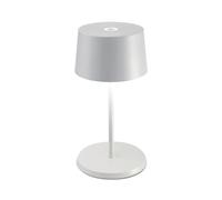 Zafferano, Lampada Olivia Mini, Lampada da Tavolo Portatile e Ricaricabile con Controllo Touch, Adatta per Salotto ed Esterni, Dimmer, 2200-3000 K, Altezza 22 cm, Colore Bianco