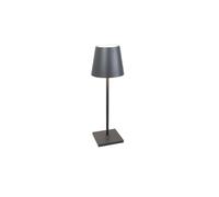 Zafferano, Lampada Poldina L Desk, Lampada da Tavolo Portatile e Ricaricabile con Controllo Touch, Adatta per Salotto ed Esterni, Dimmer, 2200-3000 K, Altezza 49,7 cm, Colore Grigio Scuro