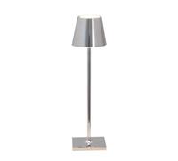 Lampada a led da tavolo Poldina Pro Micro Cromo Lucido ricaricabile e dimmerabile