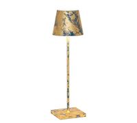 ZAFFERANO Poldina PRO Lampada da Tavolo Blu Foglia Oro Craquelé BluOro