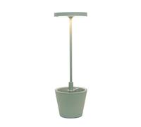 Zafferano Lampada Poldina Reverso, Lampada da Tavolo Ricaricabile e Senza Fili con Controllo Touch, Adatta per Salotto ed Esterni, Dimmer, 2200-3000 K, Altezza 35 cm, Colore Salvia