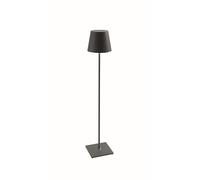 Zafferano, Lampada Poldina XXL, Lampada da Terra Ricaricabile e Senza Fili con Controllo Touch, Adatta per Salotto ed Esterni, Dimmer, 2700-3000 K, Altezza Regolabile 69-150 cm, Colore Grigio Scuro