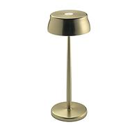 Zafferano, Lampada Sister Light, Lampada da Tavolo Ricaricabile e Senza Fili con Controllo Touch, Adatta per Salotto ed Esterni, Dimmer, 2700-4000 K, Altezza 32,8 cm, Colore Oro Anodizzato