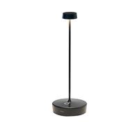 Zafferano, Lampada Swap Pro, Lampada da Tavolo Ricaricabile e Senza Fili con Controllo Touch, Adatta per Salotto ed Esterni, Dimmer a Step, 2200-3000 K, Altezza 29 cm, Colore Nero
