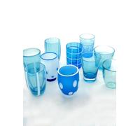 ZAFFERANO MELTING POT. CONFEZIONE ASSORTITA DI 6 BICCHIERI ACQUAMARINE