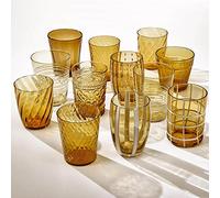 Zafferano Melting Pot Tumbler Confezione assortita di 6 Bicchieri Acqua Monocolore Ambra