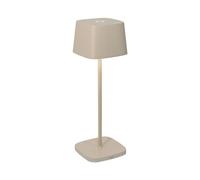 Zafferano, Ofelia, Lampada da Tavolo Ricaricabile e Senza Fili con Controllo Touch, Utilizzabile anche come Lampada da Esterni, Dimmer, 2200-3000 K, Altezza 29 cm, Colore Sabbia