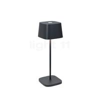 Zafferano Ofelia Lampada ricaricabile LED, grigio scuro - 29 cm