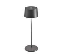 Zafferano Olivia Lampada LED Dimmerabile da Tavolo, Protezione IP65, Uso Interno/Esterno, Caricatore Micro USB, H35,5cm, Plug EU-Grigio Scuro 2.2 W