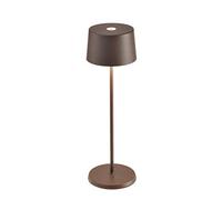 Zafferano Olivia Lampada LED Dimmerabile da Tavolo, Protezione IP65, Uso Interno/Esterno, Caricatore Micro USB, H35,5cm, Plug EU-Corten 2.2 W
