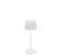 Zafferano, Lampada Olivia Micro, Lampada da Tavolo Ricaricabile e Senza Fili con Controllo Touch, Adatta per Salotto ed Esterni, Dimmer, 2200-3000 K, Altezza 20 cm, Colore Bianco