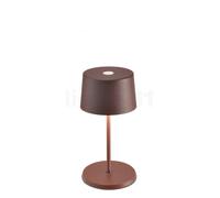 Zafferano Olivia Lampada ricaricabile LED, marrone - 22 cm