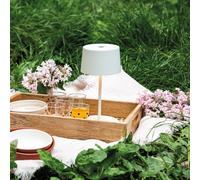 Zafferano Olivia mini lampada da tavolo a batteria bianca Zafferano