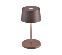Zafferano, Olivia Mini, Lampada da Tavolo Portatile e Ricaricabile con Controllo Touch, Adatta per Salotto ed Esterni, Dimmer, 2200-3000 K, Altezza 22 cm, Colore Corten