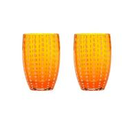 Zafferano Set 2 Bicchieri Tumbler Perle in Vetro Arancione