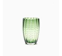 Zafferano Perle Bicchiere Tumbler Lavorato a Mano in Vetro Colorato Trasparente cl 32 h 109mm d 71mm, Set 6 Pezzi, Verde Inglese