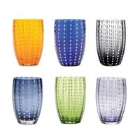 Zafferano, Perle, Set 6 Bicchieri Multicolor, Cristallo-Vetro