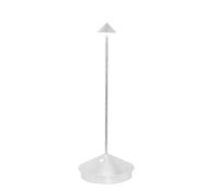 Zafferano, Pina con Foglia Color Argento, Lampada da Tavolo Ricaricabile e Senza Fili con Controllo Touch, Utilizzabile come Lampada da Interni, Dimmer, 2200-3000 K, Altezza 29 cm