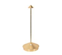 Zafferano, Lampada Pina con Foglia Color Oro, Lampada da Tavolo Ricaricabile e Senza Fili con Controllo Touch, Utilizzabile come Lampada da Interni, Dimmer, 2200-3000 K, Altezza 29 cm