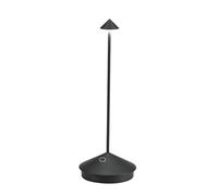 Zafferano, Pina, Lampada da Tavolo Ricaricabile e Senza Fili con Controllo Touch, Adatta per Salotto ed Esterni, Dimmer, 2200-3000 K, Altezza 29 cm, Colore Nero