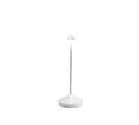 Zafferano, Pina, Lampada da Tavolo Ricaricabile e Senza Fili con Controllo Touch, Utilizzabile anche come Lampada da Esterni, Dimmer, 2200-3000 K, Altezza 29 cm, Colore Bianco Opaco