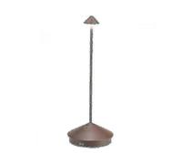 Zafferano Pina Pro LED Table Lamp - Dimmable, IP54, Indoor/Outdoor Use, EU Plug, Corten-WELLNGS, Charging Base