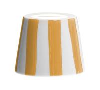 Zafferano, Poldina Cover, Cover in Ceramica Decorata a Mano per Lampada da Tavolo, Paralume Compatibile con le Lampade Poldina, Made in Italy, Ø13 x 10 cm, Color Bianco - Righe Gialle