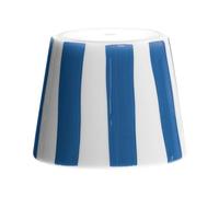 Zafferano, Poldina Cover, Cover in Ceramica Decorata a Mano per Lampada da Tavolo, Paralume Compatibile con le Lampade Poldina, Made in Italy, Ø13 x 10 cm, Color Bianco - Righe Blu Capri