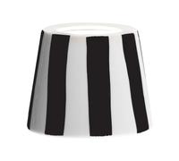 Zafferano, Poldina Cover, Cover in Ceramica Decorata a Mano per Lampada da Tavolo, Paralume Compatibile con le Lampade Poldina, Made in Italy, Ø13 x 10 cm, Color Bianco - Righe Nere
