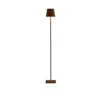 Zafferano, Poldina L, Lampada da Terra Ricaricabile e Senza Fili con Controllo Touch, Adatta per Salotto ed Esterni, Dimmer, 2200-3000 K, Altezza Regolabile 52-122 cm, Colore Corten
