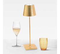 Zafferano Srl Poldina Foglio Oro Lampada da tavolo ricaricabile - Ld0340bfo