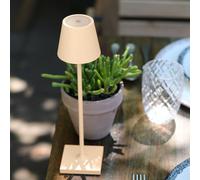 Zafferano, Poldina Micro, Lampada da Tavolo Ricaricabile e Senza Fili con Controllo Touch, Adatta per Salotto ed Esterni, Dimmer, 2200-3000 K, Altezza 27,5 cm, Colore Sabbia