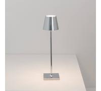 Zafferano Poldina micro lampada a batteria interna cromata lucida Zafferano
