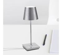 Zafferano Poldina mini lampada a batteria interna argento Zafferano