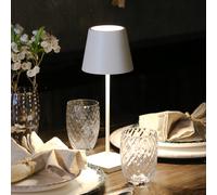 Zafferano Poldina mini lampada da tavolo a batteria IP65 bianca Zafferano