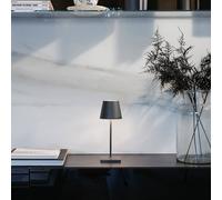 Zafferano Poldina mini lampada da tavolo ricaricabile IP65 grigio Zafferano