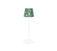 Zafferano, Poldina Pro con Cover, Lampada da Tavolo Ricaricabile e Senza Fili con Controllo Touch, Lampada da Esterni, Dimmer, 2200-3000 K, Altezza 38 cm, Colore Bianco - Dolci di Natale