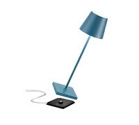 Lampada a led da tavolo Poldina Pro Blu Avio ricaricabile e dimmerabile