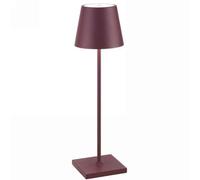 ZAFFERANO Poldina Pro Lampada Da Tavolo ricaricabile bordeaux