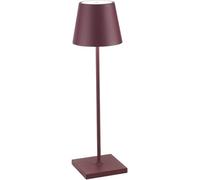 Zafferano Lampada da tavolo Poldina Pro LD1340X3 ricaricabile LED touch dimmer 38 cm Bordeaux