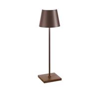 Poldina Pro Corten Lampada Da Tavolo Led Dimmerabile In Alluminio, Protezione Ip54, Uso Interno / esterno, Base Di Ricarica A Contatto, H38cm, Plug Eu