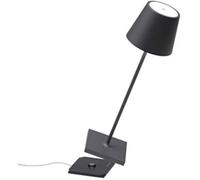 ZAFFERANO Poldina Pro Lampada da Tavolo ricaricabile Grigio Scuro