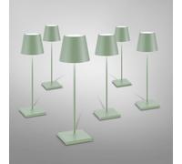 Zafferano Poldina Pro lampada da tavolo ricaricabile set da 6, LED USB con stazione di ricarica, LD0350RP+LD0340G3#6, Poldina Pro; Poldina [Lampade per Interni > Lampade da Tavolo]