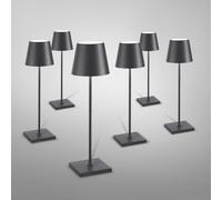 Zafferano Poldina Pro lampada da tavolo ricaricabile set da 6, LED USB con stazione di ricarica, LD0350RP+LD0340N3#6, Poldina Pro; Poldina [Lampade per Interni > Lampade da Tavolo]